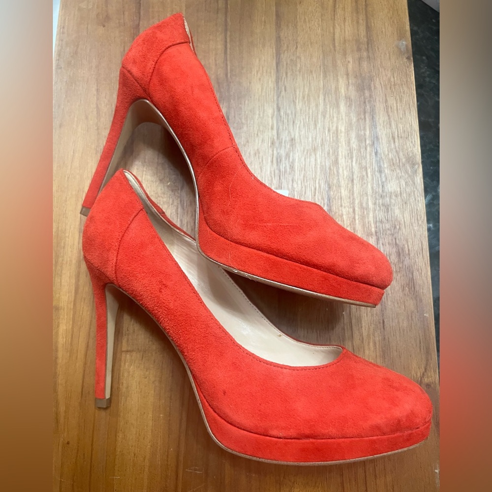 Nine West Vibrant Red Suede Heels